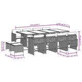13 Piece Garden Dining Set with Cushions Black Poly Rattan 3211158