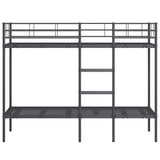 Bunk Bed without Mattress Black 75x190 cm Small Single Steel 42000319