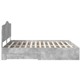 Bed Frame Concrete Grey 200 x 200 cm Engineered Wood 3413565