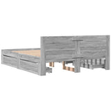 Bed Frame with Headboard without Mattress Grey Sonoma 160x200 cm 3295553