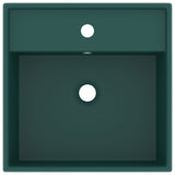 Luxury Basin Overflow Square Matt Dark Green 41x41 cm Ceramic 146948