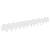 Lawn Edging 50 pcs 103 x 15 cm Steel White 8008651