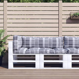 Pallet Cushions 3 pcs Grey Check Fabric 360958