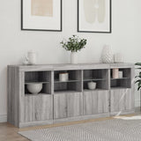Sideboard with LED Lights Grey Sonoma 163x37x67 cm 3209077