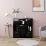Book Cabinet Black 90x30x90 cm Engineered Wood 802931