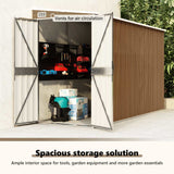 Wall-mounted Garden Shed Brown 118x288x178 cm Galvanised Steel 316228
