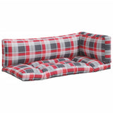 Pallet Cushions 3 pcs Red Check Fabric 360957