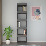 810856 Book Cabinet/Room Divider Grey 40x35x167 cm Solid Wood Pine