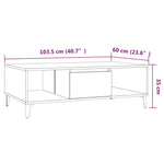 Coffee Table Brown Oak 103.5x60x35 cm Engineered Wood 813181