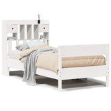 Bookcase Bed without Mattress White 75x190 cm Small Single Solid Wood Pine 3323051