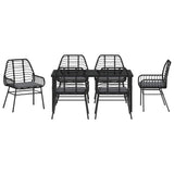 Garden Dining Set 7 pcs Black Poly Rattan 3380859