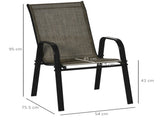 Set of Four Stackable Mesh Seat Chairs - Mixed Brown T3398P323796