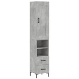 Highboard Concrete Grey 34.5x34x180 cm Engineered Wood 3200261