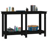 Work Bench Black 140x50x80 cm Solid Wood Pine 822510