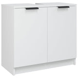 3 Piece Bathroom Cabinet Set White Engineered Wood 3115876