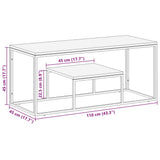 Coffee Table Silver Stainless Steel and Solid Wood Reclaimed 350024