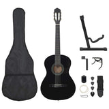 12 Piece Classical Guitar Beginner Set Black 4/4 39" 70111