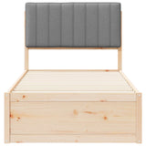 Bed Frame with Upholstered Headboard Light Grey 90 x 200 cm 877794