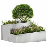 Garden Planter Silver 80 x 80 x 50 cm Galvanised Steel 873583