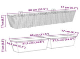 Railing 2 pcs 80 x 17 x 17 cm Metal 42026970