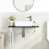 Basin Shelf Wall Mounted Steel and Solid Wood Oak 3302586