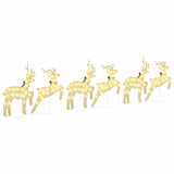 LED Reindeers 6 pcs Gold Fabric 3385896