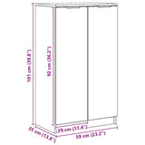 Shoe Cabinet Artisian Oak 59x35x100.5 cm Engineered Wood 856994