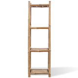 ZNTS 4-Tier Square Bamboo Shelf 242492