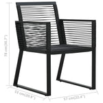 ZNTS 3 Piece Outdoor Dining Set PVC Rattan Black 3058283