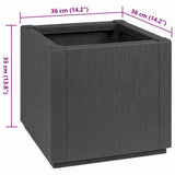 Garden Flower Box Dark Grey 36 x 36 x 35 cm PP 42006497