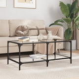 ZNTS Coffee Table with Transparent Glass Top 98.5x50x40 cm Steel 845980