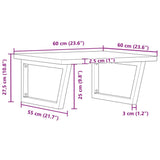 Basin Shelf Wall Mounted Steel and Solid Wood Beech 3302503
