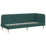 Corner Bed Frame with Headboard Dark Green 80 x 200 cm Fabric 42016557