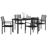 Garden Dining Set 5 pcs Black Powder-Coated Steel 3379165