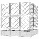 Garden Planter 5 pcs White 120 x 120 x 125.5 cm Plastic 42002910