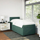 Box Spring Bed with Mattress Dark Green 100x200 cm Velvet 3286237