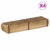 Tray with Storage 4 pcs Brown 57 x 15 x 9 cm Solid Reclaim Wood 4019611