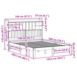 Bookcase Bed without Mattress 140x200cm Solid Wood Pine 3322601