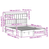 Bookcase Bed without Mattress 140x200cm Solid Wood Pine 3322601