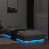 Bed Frame with LED Grey Sonoma 80 x 200 cm Engineered Wood 8009007