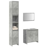 3 Piece Bathroom Furniture Set Concrete Grey Engineered Wood 3324853