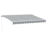 Manual Retractable Awning With LED Anthracite&White 350x250 cm 3215782