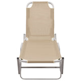 Sun Lounger Aluminium and Textilene Cream 310526