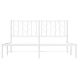 Metal Bed Frame without Mattress with Headboard White 150x200cm 374488