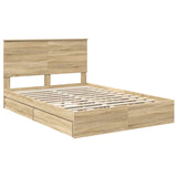 Storage Bed with Drawer Sonoma Oak 140 x 200 cm Engineered Wood 3409554