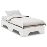 Bed Frame No Mattress Stackable White 75x190 cm Small Single Solid Wood 859212