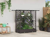 Raised Bed with Trellis and Roof Brown 124 x 40 x 123 cm PP 42032521