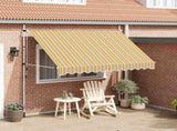 43228 Manual Retractable Awning 300 cm Yellow and Blue Stripes