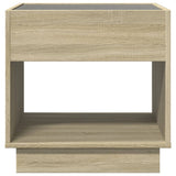 ZNTS Bedside Table with Infinity LED Sonoma Oak 50x50x50 cm 3284086