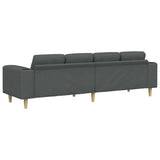 Living Room Couch Dark Grey 250 x 77 x 76 cm Polyester 3335082